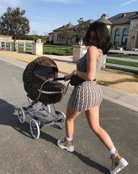 kylie jenner fendi baby|Kylie Jenner takes Stormi on a walk in Fendi stroller as she .